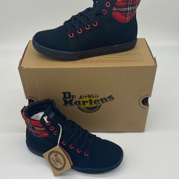 ROZARYA WOMEN'S CANVAS BOOTS Black + Red Stewart - Picture 13 of 16